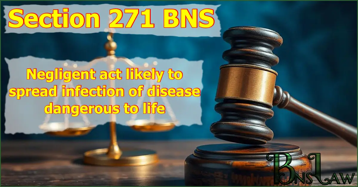 Section 271 BNS: Negligent act likely to spread infection of disease dangerous to life